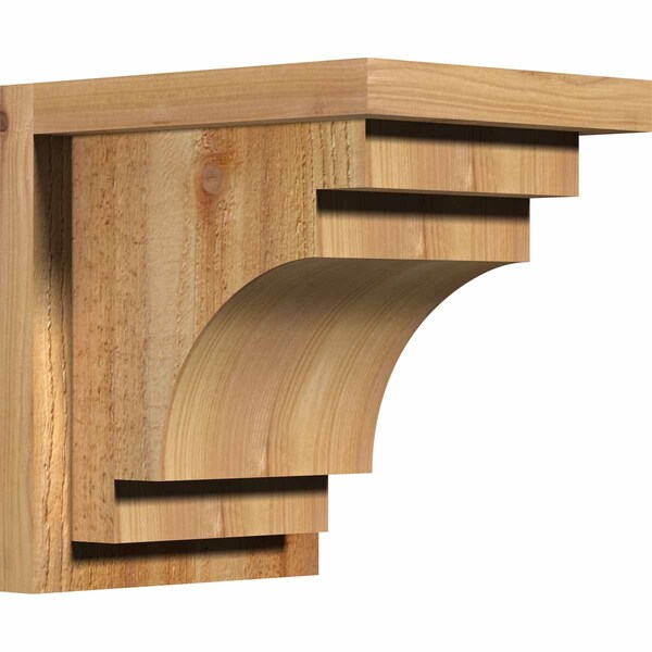 Ekena Millwork Mediterranean Rough Sawn Corbel w/Backplate, Western Red Cedar, 8"W x 10"D x 10"H COR08X10X10MED01RWR - main